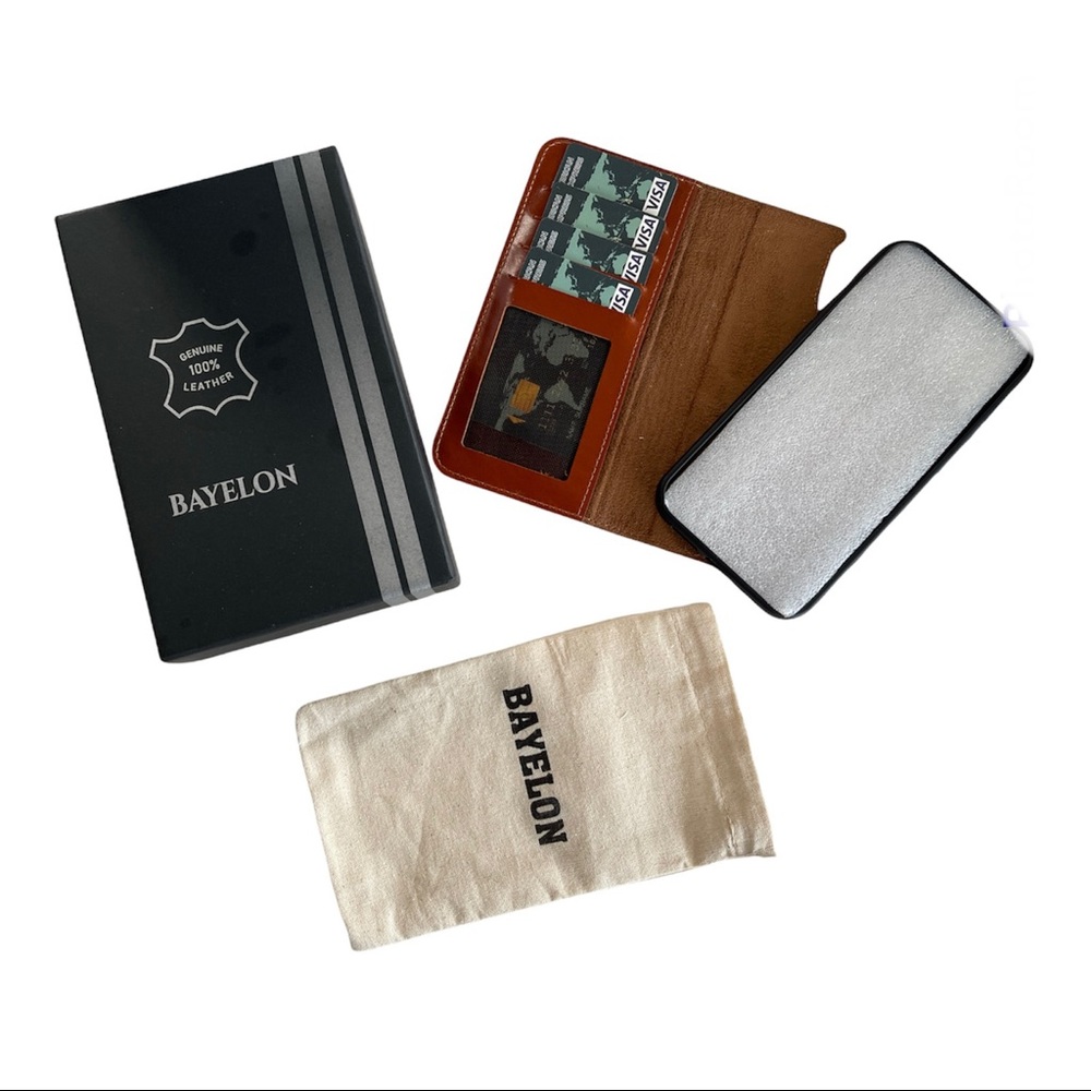 bayelon iphone 12 pro max Leather removable magnet
